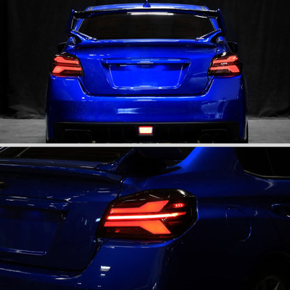 Spec - D [15 - 21 WRX/STI] Tail Light w/ Sequential LED Turn Signal and LED Side Marker Brake Reverse - JDMuscleTail LightsSCDLT-WRX15JMLED-SQ-RSMatte Black Housing / Clear Lens / White Light Bar
