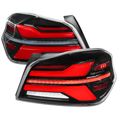Spec - D [15 - 21 WRX/STI] Tail Light w/ Sequential LED Turn Signal and LED Side Marker Brake Reverse - JDMuscleTail LightsSCDLT-WRX15BKLED-SQ-RSGlossy Black Housing / Clear Lens / White Light Bar