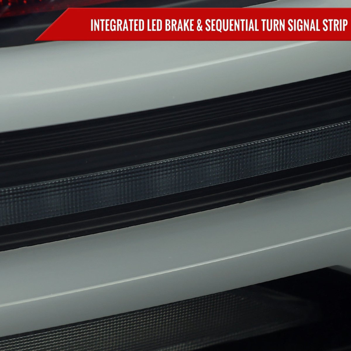 Spec - D [15 - 21 WRX/STI] Tail Light w/ Sequential LED Turn Signal and LED Side Marker Brake Reverse - JDMuscleTail LightsSCDLT-WRX15JMLED-SQ-RSMatte Black Housing / Clear Lens / White Light Bar