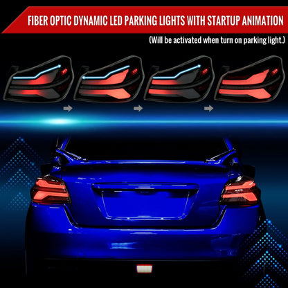 Spec - D [15 - 21 WRX/STI] Tail Light w/ Sequential LED Turn Signal and LED Side Marker Brake Reverse - JDMuscleTail LightsSCDLT-WRX15JMLED-SQ-RSMatte Black Housing / Clear Lens / White Light Bar