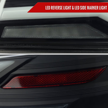 Spec - D [15 - 21 WRX/STI] Tail Light w/ Sequential LED Turn Signal and LED Side Marker Brake Reverse - JDMuscleTail LightsSCDLT-WRX15JMLED-SQ-RSMatte Black Housing / Clear Lens / White Light Bar
