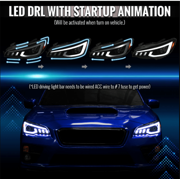 Spec - D Tuning [15 - 21 WRX] Halogen Projector Headlight Factory Halogen Only/Matte Black Housing Smoke Lens - JDMuscleHeadlights2LHP-WRX15SM-SQ-RS