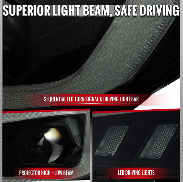 Spec - D Tuning [15 - 21 WRX] Halogen Projector Headlight Factory Halogen Only/Matte Black Housing Smoke Lens - JDMuscleHeadlights2LHP-WRX15SM-SQ-RS