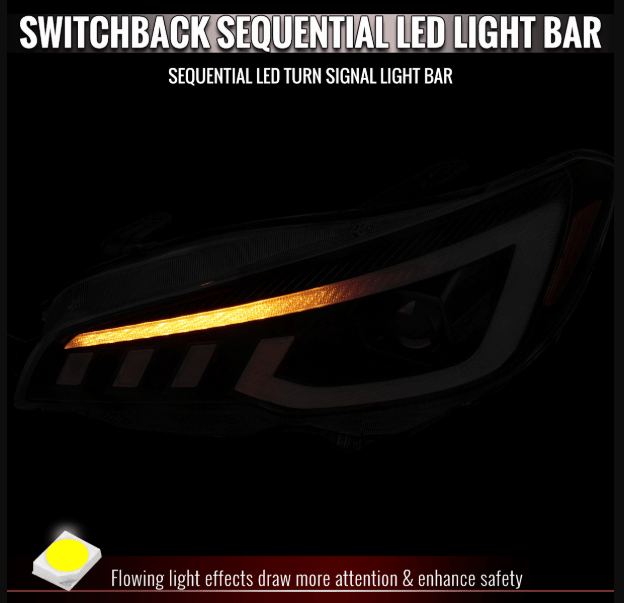 Spec - D Tuning [15 - 21 WRX] Halogen Projector Headlight Factory Halogen Only/Matte Black Housing Smoke Lens - JDMuscleHeadlights2LHP-WRX15SM-SQ-RS