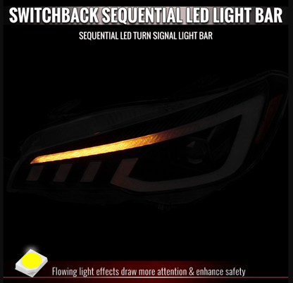 Spec - D Tuning [15 - 21 WRX] Halogen Projector Headlight Factory Halogen Only/Matte Black Housing Smoke Lens - JDMuscleHeadlights2LHP-WRX15SM-SQ-RS