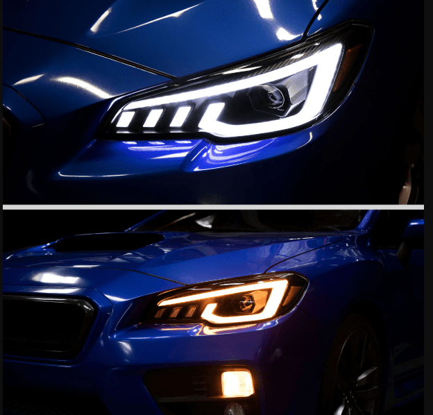 Spec - D Tuning [15 - 21 WRX] Halogen Projector Headlight Factory Halogen Only/Matte Black Housing Smoke Lens - JDMuscleHeadlights2LHP-WRX15SM-SQ-RS