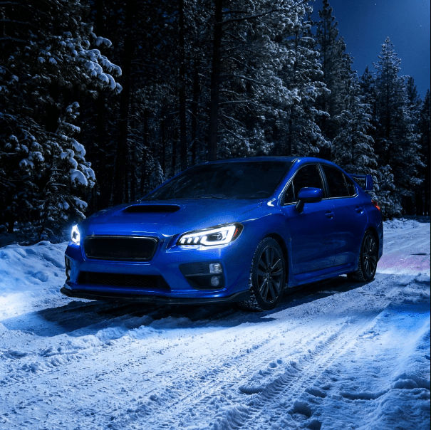 Spec - D Tuning [15 - 21 WRX] Halogen Projector Headlight Factory Halogen Only/Matte Black Housing Smoke Lens - JDMuscleHeadlights2LHP-WRX15SM-SQ-RS