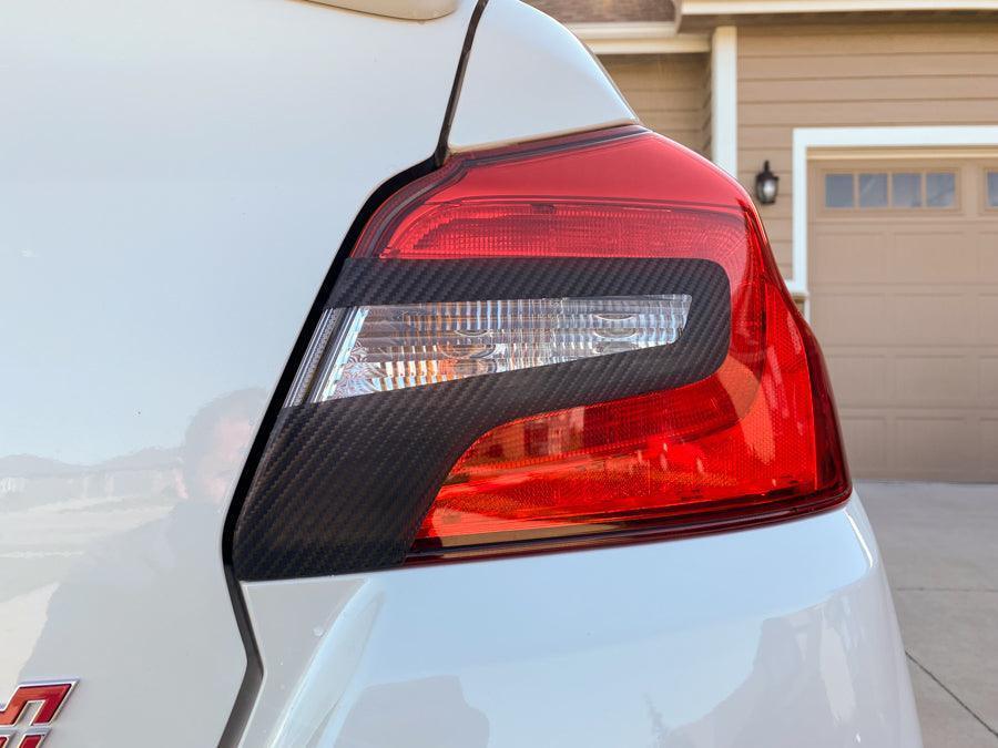Special Edition C - Cut Tail Light Overlays - 2015 - 2021 Subaru WRX / STI - JDMuscleTaillightsSFB15WRXTLCCDSCBDark Smoke Carbon Fiber