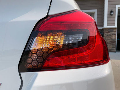 Special Edition C - Cut Tail Light Overlays - 2015 - 2021 Subaru WRX / STI - JDMuscleTaillightsSFB15WRXTLCCDSHCDark Smoke Honeycomb