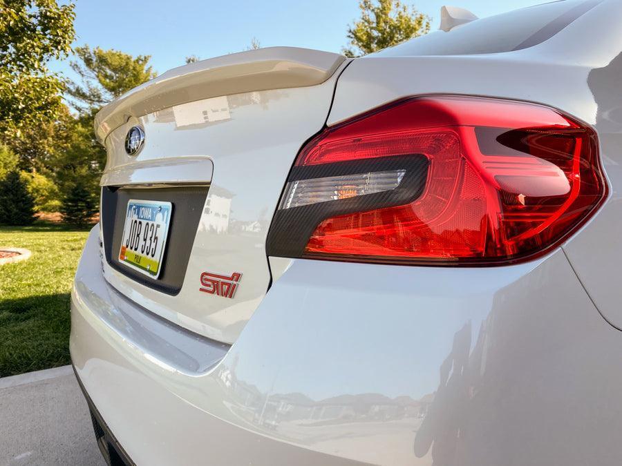 Special Edition C - Cut Tail Light Overlays - 2015 - 2021 Subaru WRX / STI - JDMuscleTaillightsSFB15WRXTLCCDSCBDark Smoke Carbon Fiber