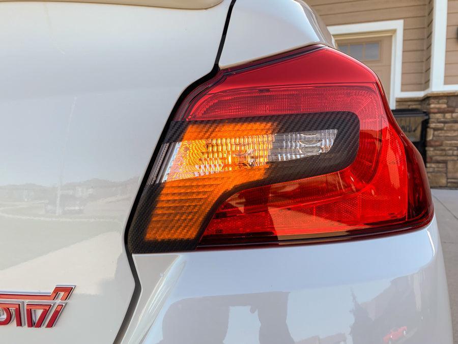 Special Edition C - Cut Tail Light Overlays - 2015 - 2021 Subaru WRX / STI - JDMuscleTaillightsSFB15WRXTLCCDSCBDark Smoke Carbon Fiber