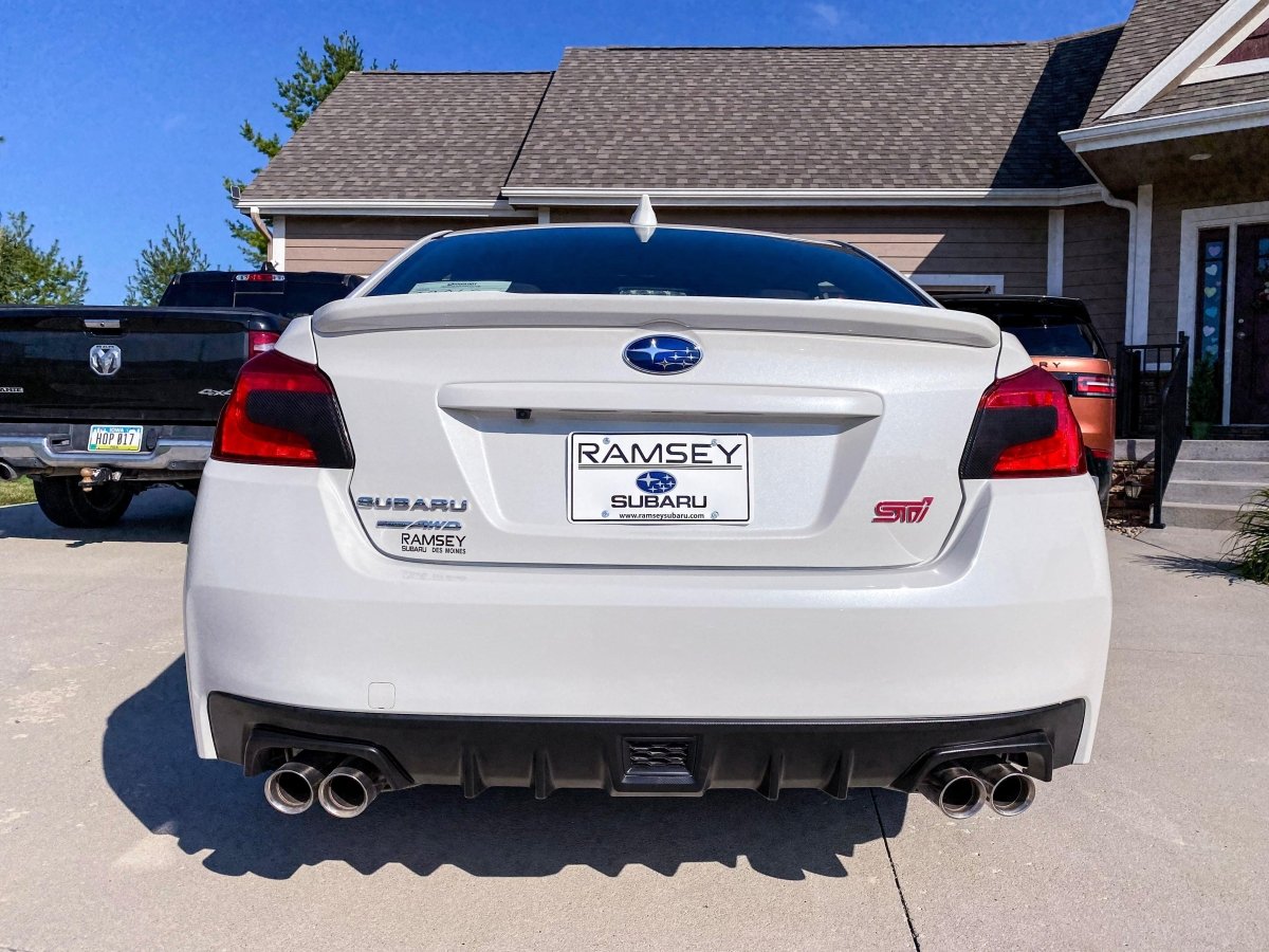 Special Edition Dark Smoke Carbon Fiber Tail Light Overlays - 2015+ WRX / STI - JDMuscleTaillightsSFB15WRXTLDSCB