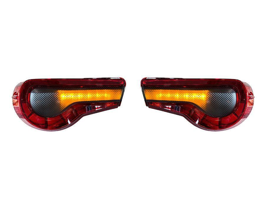 Special Edition Dark Smoke Carbon Fiber Tail Light Overlays - 2017 - 2021 Toyota 86 / Subaru BRZ - JDMuscleTaillights1786TLDSCF