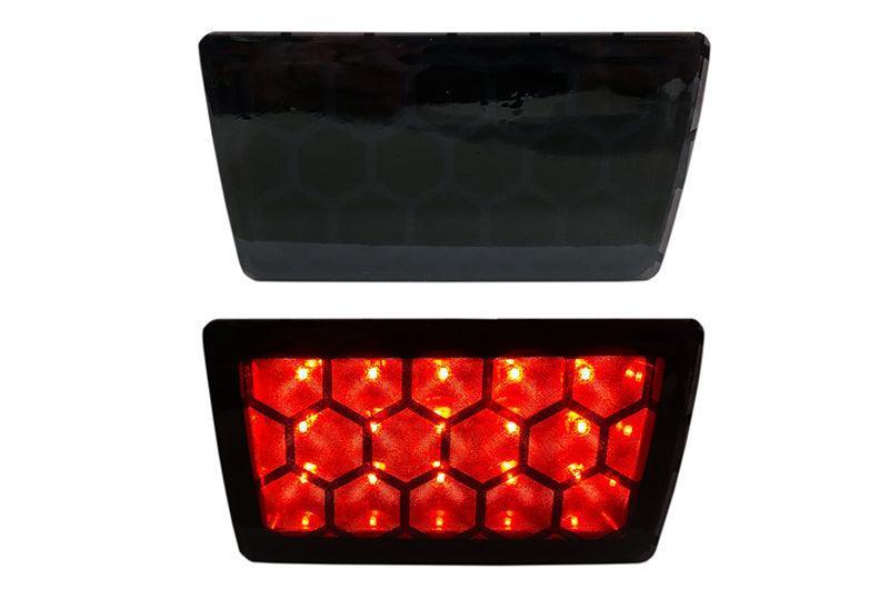 Special Edition Dark Smoke Honeycomb F1 / Rear Fog Light Overlay - 2015 - 2024 Subaru WRX / STI - JDMuscleFog / DRL15WRX-F1-DSHCDark Smoke Honeycomb