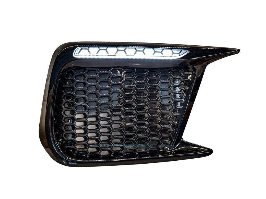 Special Edition Dark Smoke Honeycomb (Hex) JDM DRL Bezel Overlays - 2018 - 2021 WRX / STI - JDMuscleFog / DRL15WRXFGDRLHC