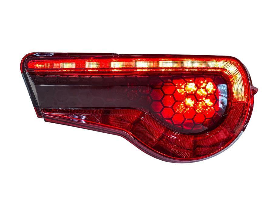 Special Edition Dark Smoke Honeycomb Tail Light Overlays - 2017 - 2021 Toyota 86 / Subaru BRZ - JDMuscleTaillights1786TLDSHC
