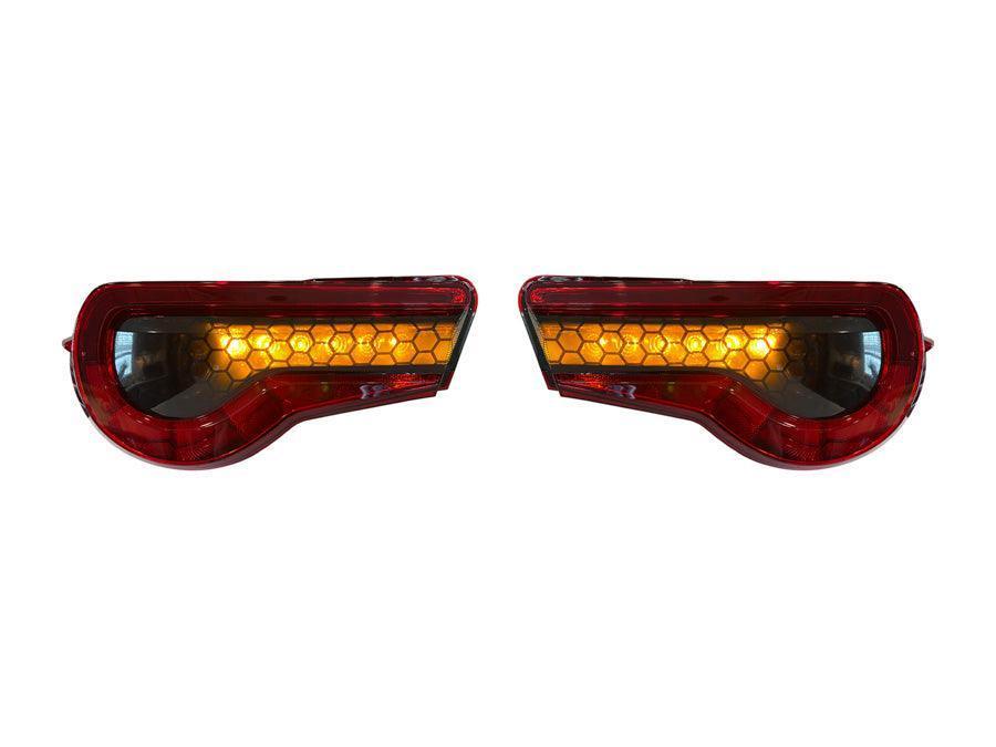 Special Edition Dark Smoke Honeycomb Tail Light Overlays - 2017 - 2021 Toyota 86 / Subaru BRZ - JDMuscleTaillights1786TLDSHC