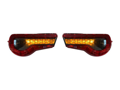 Special Edition Dark Smoke Honeycomb Tail Light Overlays - 2017 - 2021 Toyota 86 / Subaru BRZ - JDMuscleTaillights1786TLDSHC