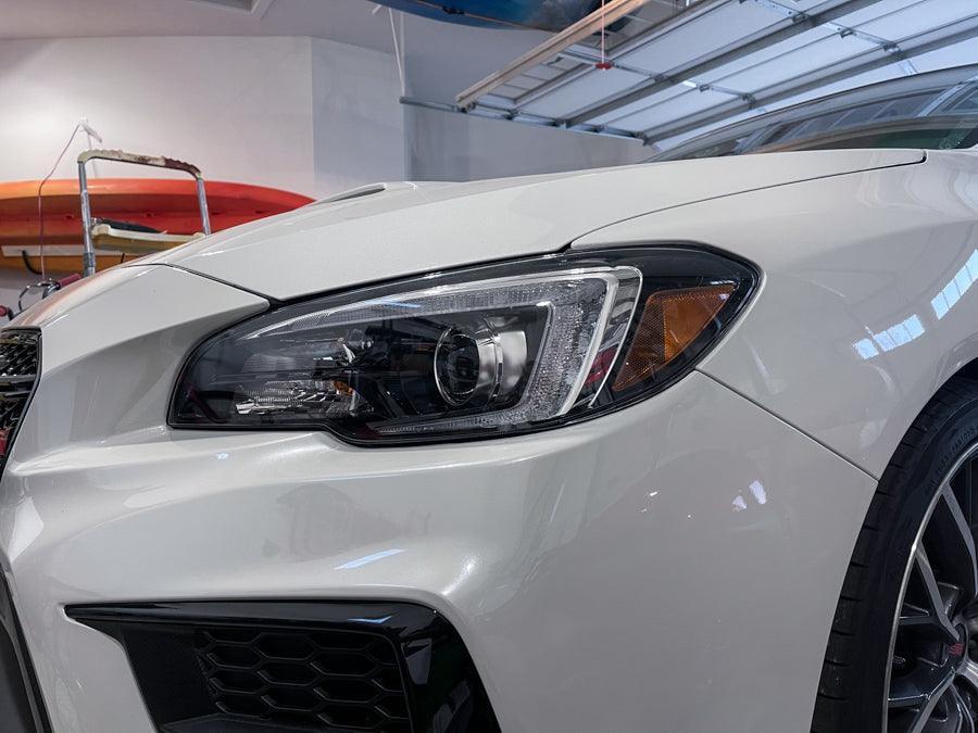Special Edition Dark Smoke Stealth Headlight Overlays - 2015 - 2020 WRX / STI - JDMuscleHeadlights15WRXHLDSST