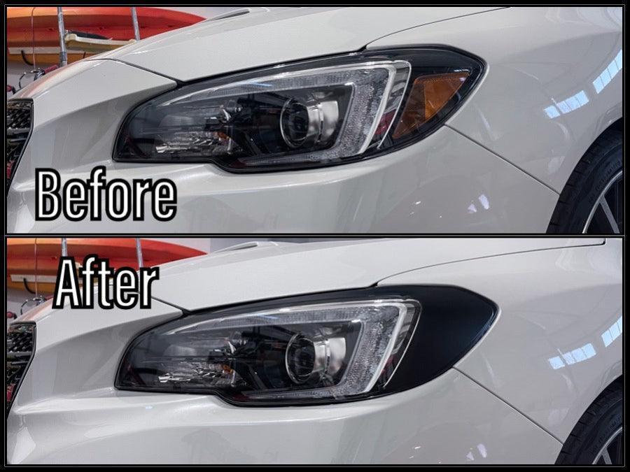 Special Edition Dark Smoke Stealth Headlight Overlays - 2015 - 2020 WRX / STI - JDMuscleHeadlights15WRXHLDSST