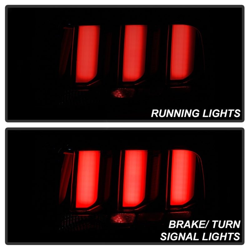 Spyder 05 - 09 Ford Mustang LED Tail Lights with White Light Bar in Black Finish | spy5086693 - JDMuscleSPK330166