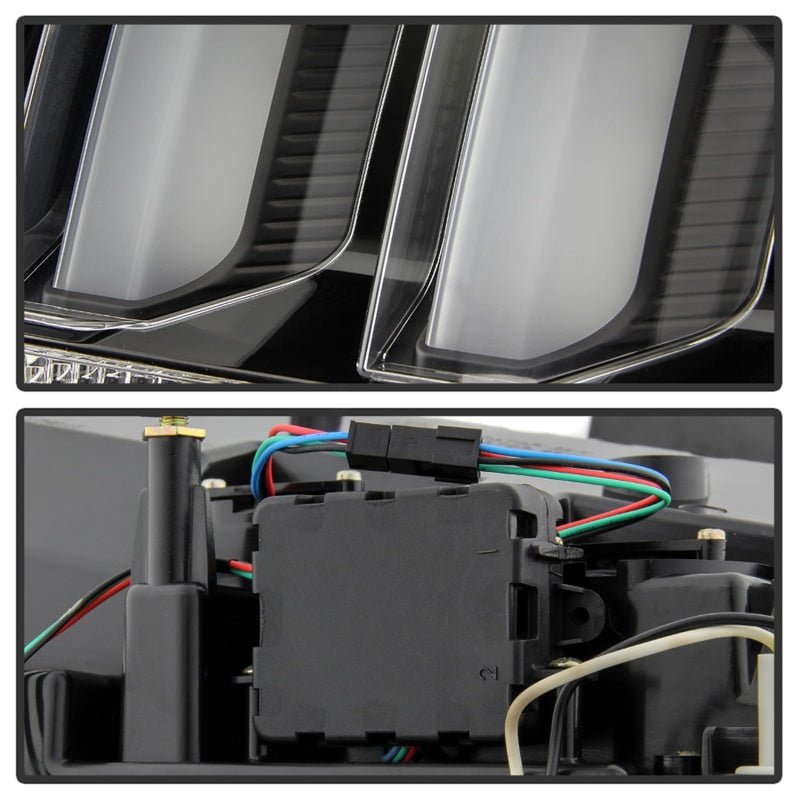 Spyder 05 - 09 Ford Mustang LED Tail Lights with White Light Bar in Black Finish | spy5086693 - JDMuscleSPK330166
