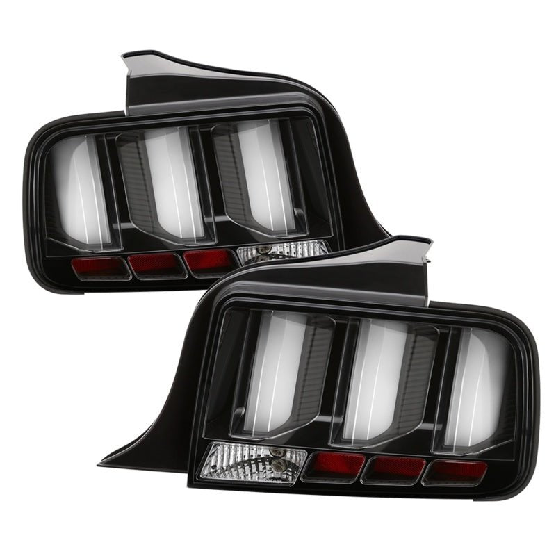Spyder 05 - 09 Ford Mustang LED Tail Lights with White Light Bar in Black Finish | spy5086693 - JDMuscleSPK330166