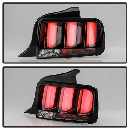 Spyder 05 - 09 Ford Mustang LED Tail Lights with White Light Bar in Black Finish | spy5086693 - JDMuscleSPK330166
