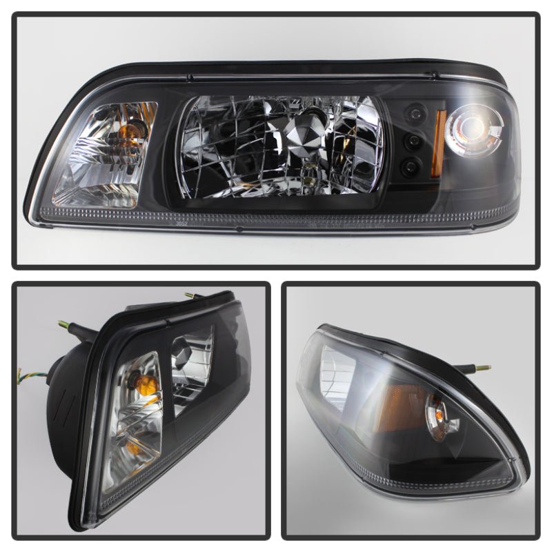 Spyder Ford Mustang 87 - 93 1PC LED | Replaceable LEDsCrystal Headlights Black HD - YD - FM87 - 1PC - LED - BK - JDMuscleShop the look 2spy5012531