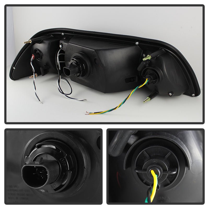 Spyder Ford Mustang 87 - 93 1PC LED | Replaceable LEDsCrystal Headlights Black HD - YD - FM87 - 1PC - LED - BK - JDMuscleShop the look 2spy5012531