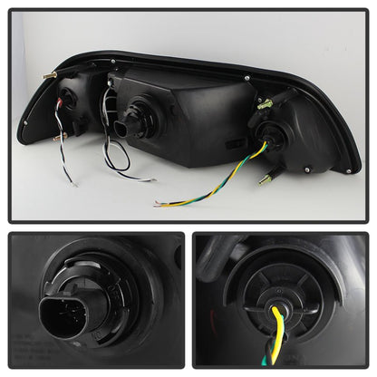 Spyder Ford Mustang 87 - 93 1PC LED | Replaceable LEDsCrystal Headlights Black HD - YD - FM87 - 1PC - LED - BK - JDMuscleShop the look 2spy5012531