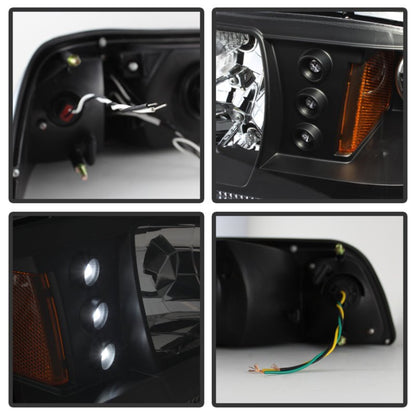 Spyder Ford Mustang 87 - 93 1PC LED | Replaceable LEDsCrystal Headlights Black HD - YD - FM87 - 1PC - LED - BK - JDMuscleShop the look 2spy5012531