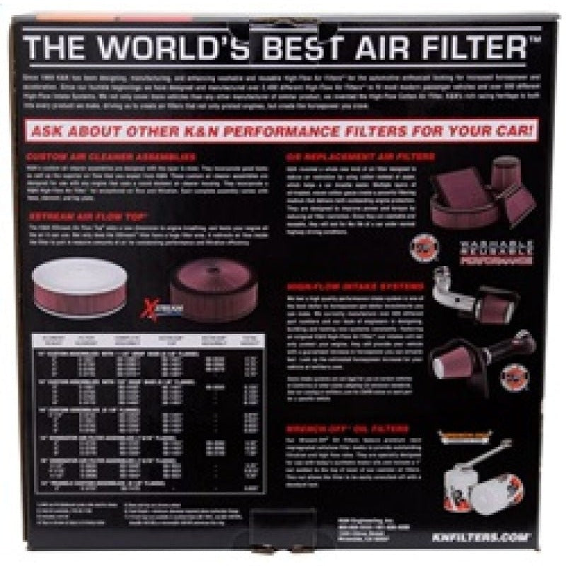 K&N 5 1/8in Flange 11in OD 3 1/4in Height w/ Vent Custom Air Cleaner Assembly | 60-1170 - JDMuscleFilter Cleaning Kits and Accessoriesknn60-1170