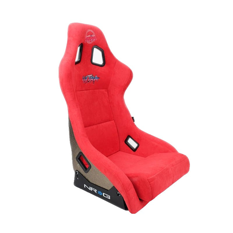 NRG FRP Bucket Seat ULTRA Edition - Large | Red Alcantara/Gold Glitter Back - JDMuscleSeats680334430133
