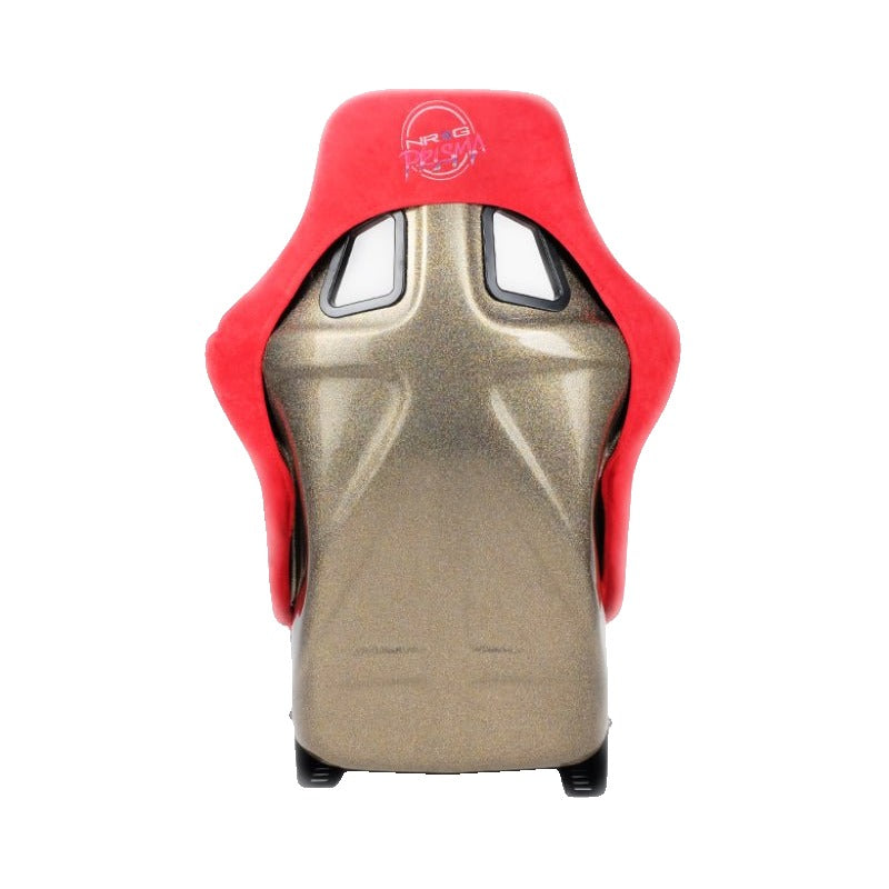 NRG FRP Bucket Seat ULTRA Edition - Large | Red Alcantara/Gold Glitter Back - JDMuscleSeats680334430133