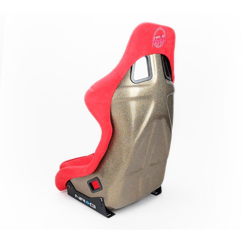 NRG FRP Bucket Seat ULTRA Edition - Large | Red Alcantara/Gold Glitter Back - JDMuscleSeats680334430133