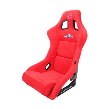 NRG FRP Bucket Seat ULTRA Edition - Large | Red Alcantara/Gold Glitter Back - JDMuscleSeats680334430133