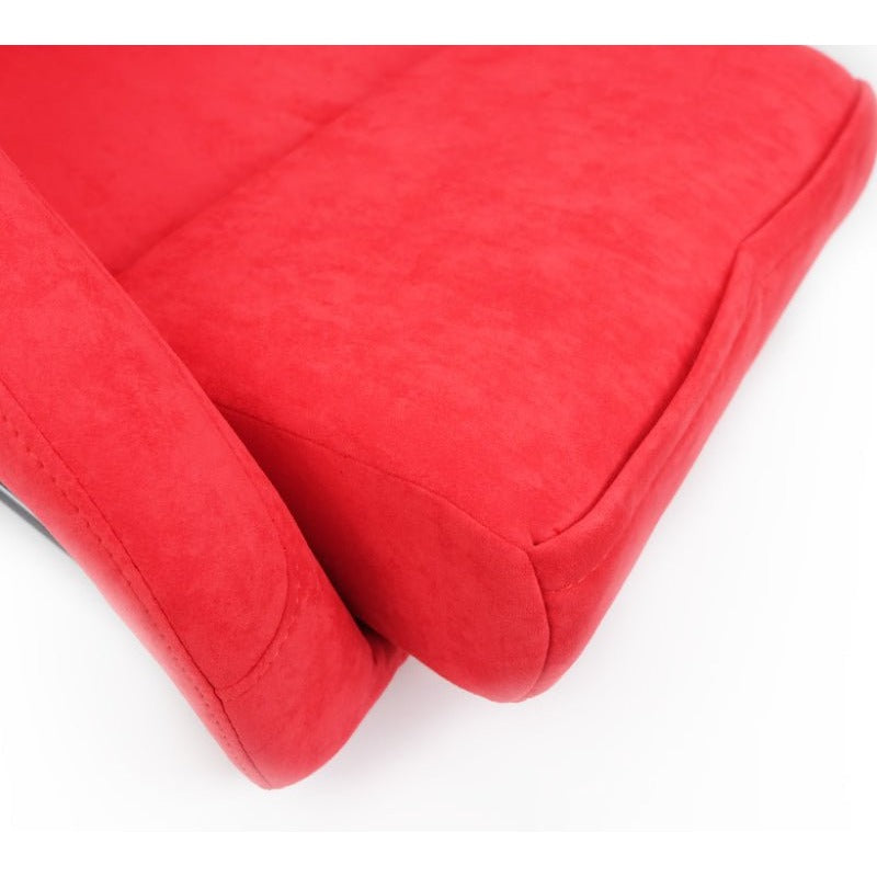 NRG FRP Bucket Seat ULTRA Edition - Large | Red Alcantara/Gold Glitter Back - JDMuscleSeats680334430133