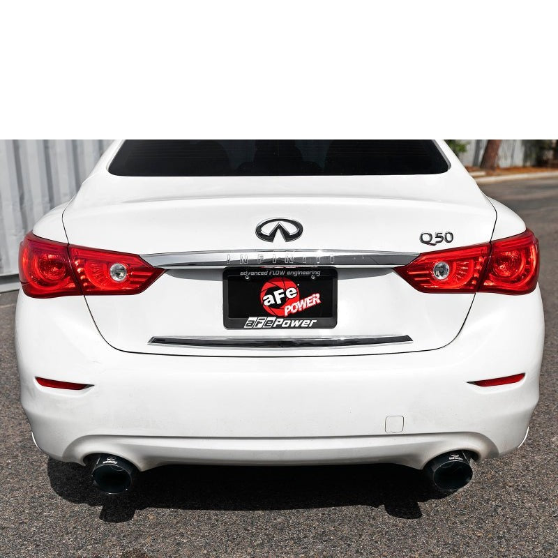 aFe Takeda 2.5in 304 SS Cat-Back Exhaust System w/ Black Tips 16-20 Infiniti Q50 V6-3.0L | tt | 49-36132NM-B - JDMuscleCat Back Exhaust Systemafe49-36132NM-B