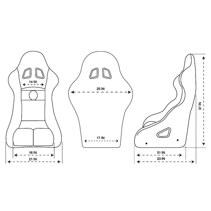 NRG FIA Competition Seat w/Competition Fabric & FIA Homologated Free Driving Position - JDMuscleSeats171264