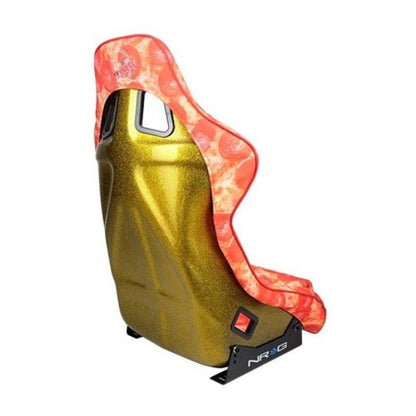 FRP Bucket Seat PRISMA- ULTRA SLICE Edition w/ Gold Pearlized Back Pizza Microfiber Print- Large - JDMuscleSeats425591