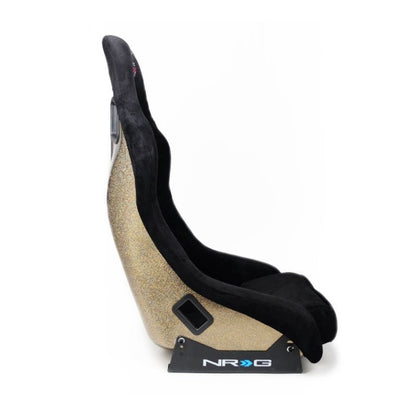 NRG FRP Bucket Seat ULTRA Edition - Medium | Black Alcantara/Gold Glitter Back - JDMuscleSeats350956