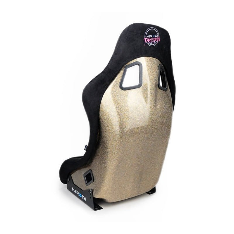 NRG FRP Bucket Seat ULTRA Edition - Medium | Black Alcantara/Gold Glitter Back - JDMuscleSeats350956