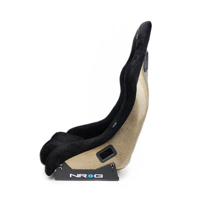 NRG FRP Bucket Seat ULTRA Edition - Medium | Black Alcantara/Gold Glitter Back - JDMuscleSeats350956