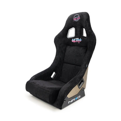 NRG FRP Bucket Seat ULTRA Edition - Medium | Black Alcantara/Gold Glitter Back - JDMuscleSeats350956