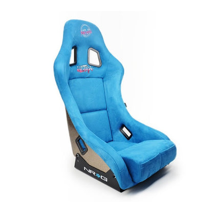 NRG FRP Bucket Seat ULTRA Edition - Medium | Blue Alcantara/Pearlized Back - JDMuscleSeats371219