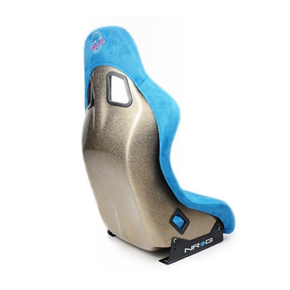 NRG FRP Bucket Seat ULTRA Edition - Medium | Blue Alcantara/Pearlized Back - JDMuscleSeats371219