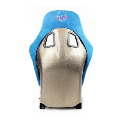 NRG FRP Bucket Seat ULTRA Edition - Medium | Blue Alcantara/Pearlized Back - JDMuscleSeats371219