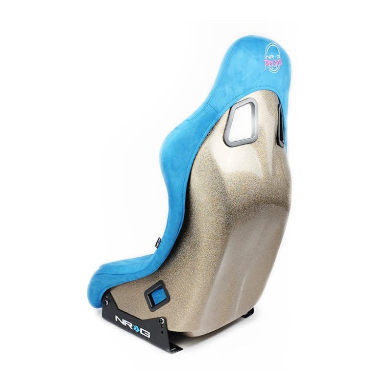 NRG FRP Bucket Seat ULTRA Edition - Medium | Blue Alcantara/Pearlized Back - JDMuscleSeats371219