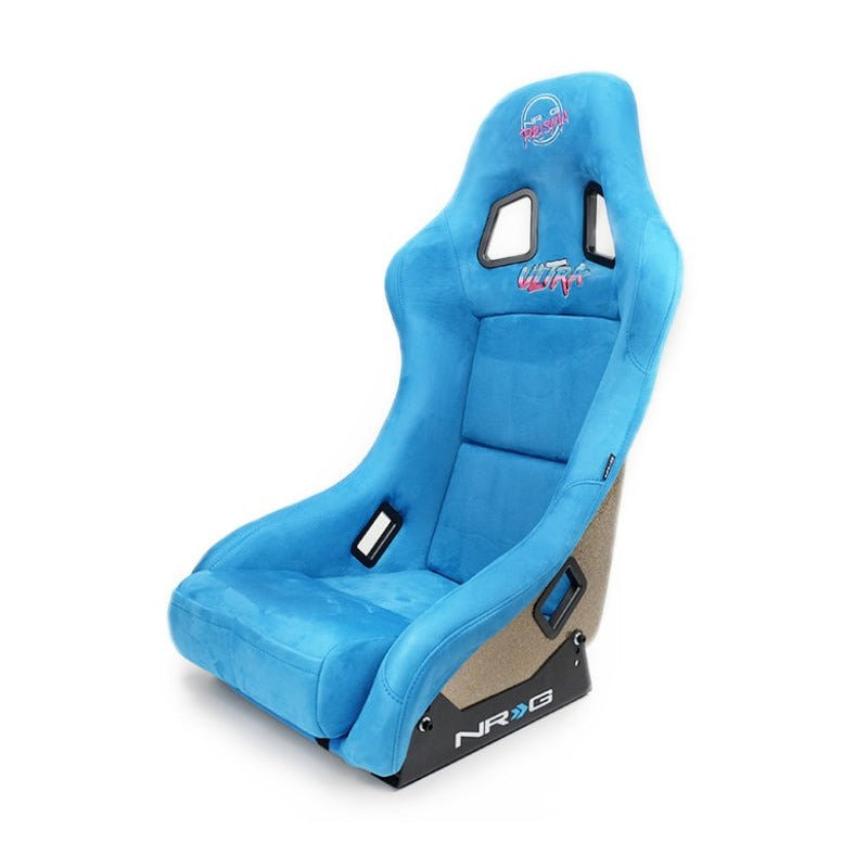 NRG FRP Bucket Seat ULTRA Edition - Medium | Blue Alcantara/Pearlized Back - JDMuscleSeats371219
